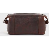 OSPREY LONDON Men's The Brixton Leather Washbag in Brown