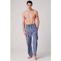 British Boxers Men's "Navy Paisley" Crisp Cotton Pyjama Trousers in Dark Navy | Size: Large