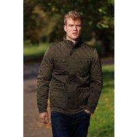 Kensington Eastside Men's Diamond Quilted Jacket in Khaki | Size: Large