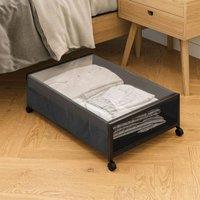 Living and Home Under Bed Storage Containers Box with Wheels in Black