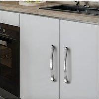 Living and Home 2Pcs Silver Curved Bow Cabinet Handles Aluminum Drawer Pulls, 96mm(3.78 Inch) Hole Center