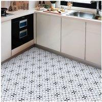 Living and Home 10Pcs Self Adhesive Floral Pattern PVC Wall & Floor Tile Stickers for Bathroom Kitchen Living Room Bedroom, 20 x 20cm(0.4)