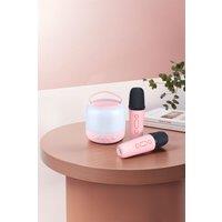 Living and Home One Karaoke System with Dual Microphones in Pink