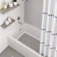 Showerdrape Linea Shower curtain & Laguna Grey Anti Slip Bath Mat | Size: 180 cm width x 180 cm drop