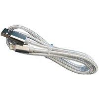 Dencon USB-A to Lightning Plug Braid 1M - 7097 in Silver