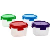 Bed Time UK Mini Clip Lock Food Tubs 4 x 62ml Airtight Storage Containers Set