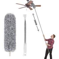 FLAVORA Telescopic Bendable Microfiber Duster Brush in Grey | Size: 0.6m2