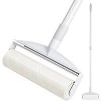 NESTLUNE Large Lint Roller with Long Handle Sticky Remover in White | Size: 100 cm x 15 cm