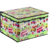 FLAVORA Road Works Large Collapsible Storage Box Folding in Green | Size: 500mm