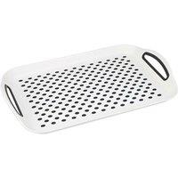 NESTLUNE 2x Anti Non Slip Plastic Food Tray Rubber Grip Surface in White | Size: 100 cm x 15 cm