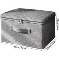 FLAVORA 3X Large Foldable Canvas Storage Boxes in Grey | Size: 500mm