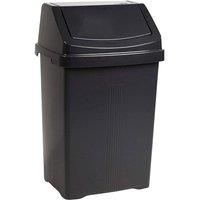 FLAVORA MIDNIGHT BLACK-Plastic Swing Top Bin in Black | Size: 0.6m2
