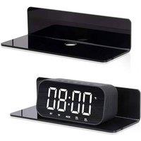 FLAVORA Black Set of 2 Acrylic Floating Wall Shelves | Size: 500mm