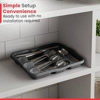 KORVIXA 5 Compartment Cutlery Tray Kitchen Utensils in Dark Grey | Size: 100 cm