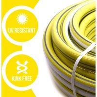 FLAVORA 15m Garden Hose Pipe Reinforced Outdoor in Yellow | Size: 100g