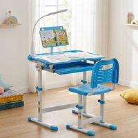 STILVORA Kids Study Desk & Chair Set with Adjustable Height in Blue