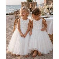 Lilly + Bo Girl's Fern in Ivory White Flower Girl Dress | Size: 2 Years
