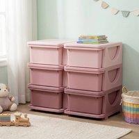 STILVORA Kids Storage Unit with 6 Drawers in Pink