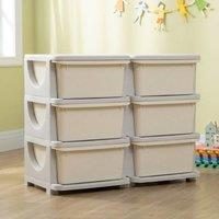 STILVORA Kids Storage Unit with Six Drawers in Cream