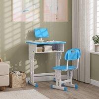 STILVORA Kids Adjustable Desk & Chair Set with Storage - Blue