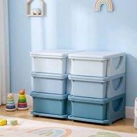 STILVORA Kids Storage Unit with 6 Drawers in Blue