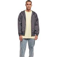 Build Your Brand Men's Wind Runner Jacket in Dark Grey | Size: Large