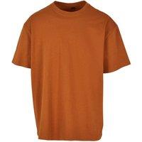 Build Your Brand Men's Heavy Oversized T-Shirt in Burnt Orange | Size: Small
