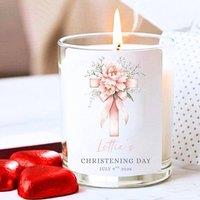 Aye Do Gifts Women's Personalised Pink Christening Day Candle Gift Set - Christening Gift in White