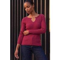 Roman Women's Chain Neck Jumper in Cerise | Size: 10