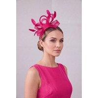 Vellin Women's Feather Loop Fascinator for Wedding & Race Day Occasion Hat in Fuchsia