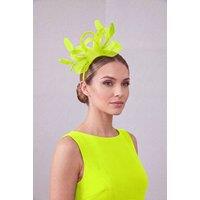 Vellin Women's Feather Loop Fascinator for Wedding & Race Day Occasion Hat in Bright Yellow