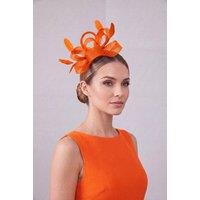 Vellin Women's Feather Loop Fascinator for Wedding & Race Day Occasion Hat in Orange