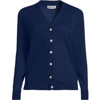 Lands' End Women's Double Trim Cotton Cardigan in Navy | Size: Large