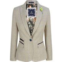 Infinity Leather Women's Tweed Herringbone Jacket Peaky Blinders in Beige | Size: 14
