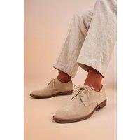 Oswin Hyde Men's Nathan Suede Derby Shoes in Light Sand | Size: 10