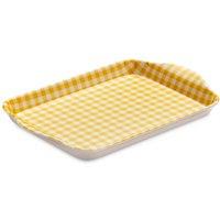 Zeal Premium Melamine Gingham Tray, Mini in Mustard