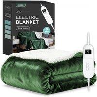 DMD Collective Electric Blanket Throw, 9 Heat & Timer Settings, 120 x 160cm in Green | Size: 120 cm x 150 cm