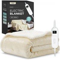DMD Collective Electric Blanket Throw, 9 Heat & Timer Settings, 120 x 160cm in Cream | Size: 120 cm x 150 cm