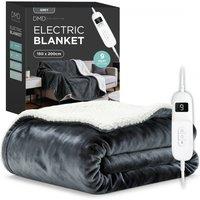 DMD Collective Electric Blanket Throw, 9 Heat & Timer Settings, 150 x 200cm in Grey | Size: 150 cm x 200 cm