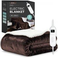 DMD Collective Electric Blanket Throw, 9 Heat & Timer Settings, 150 x 200cm in Brown | Size: 150 cm x 200 cm