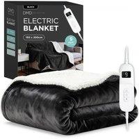 DMD Collective Electric Blanket Throw, 9 Heat & Timer Settings, 150 x 200cm in Black | Size: 150 cm x 200 cm