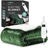 DMD Collective Electric Blanket Throw, 9 Heat & Timer Settings, 150 x 200cm in Green | Size: 150 cm x 200 cm