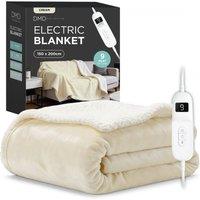 DMD Collective Electric Blanket Throw, 9 Heat & Timer Settings, 150 x 200cm in Cream | Size: 150 cm x 200 cm