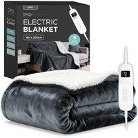 DMD Collective Electric Blanket Throw, 9 Heat & Timer Settings, 180 x 200cm in Grey | Size: 180 cm x 200 cm