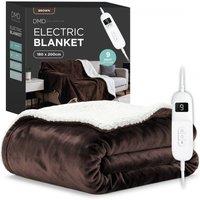 DMD Collective Electric Blanket Throw, 9 Heat & Timer Settings, 180 x 200cm in Brown | Size: 180 cm x 200 cm