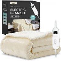 DMD Collective Electric Blanket Throw, 9 Heat & Timer Settings, 180 x 200cm in Cream | Size: 180 cm x 200 cm