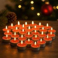 Marco Paul 25 Apple Spiced Scented Tea Light Candles in Red | Size: 400g