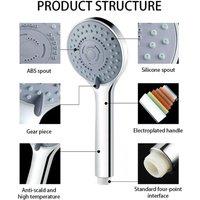 NESTLUNE Shower Head Set Universal 5 Function Chrome in Silver