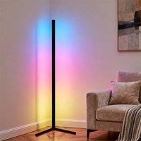 KORVIXA Floor RGB LED Lamp Corner Light Standing Mood in Black | Size: 40 cm diameter x 25 cm high