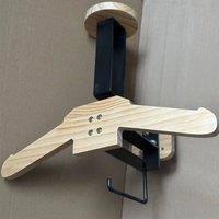 FLAVORA Wall Mounted Wooden Helmet Rack in Natural | Size: 500mm